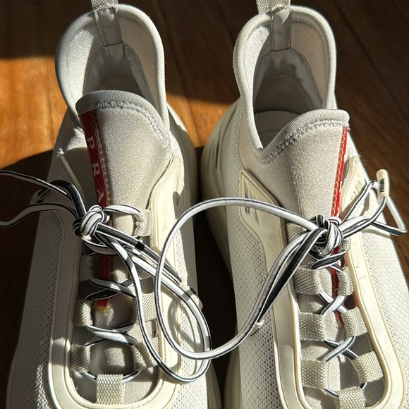 Prada Sport white mesh neoprene sneakers trainers - Picture 8 of 12